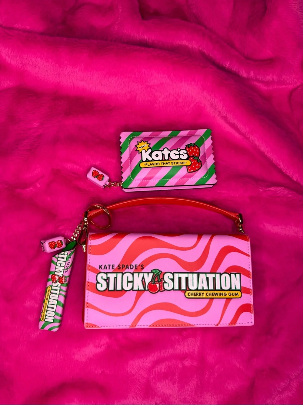 kate spade 'Sticky Situation' Cherry Gum Novelty Crossbody, Wallet & Charm Set